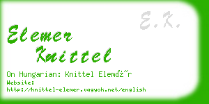 elemer knittel business card